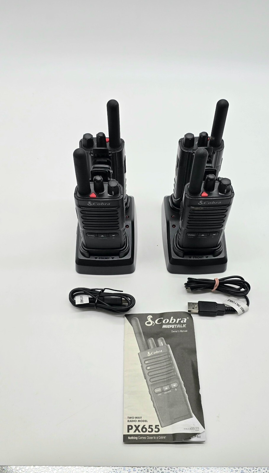4 x Gently Used Cobra PX655 2 Pack Pro Business Radios Walkie Talkies