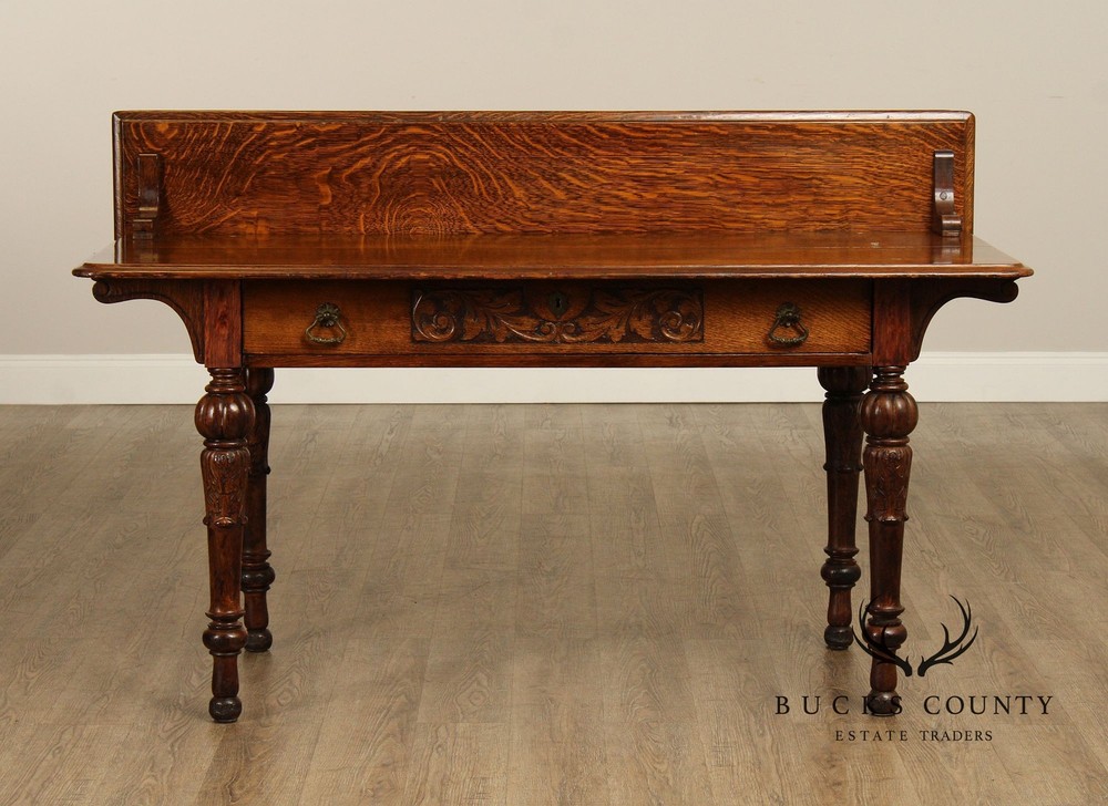 Antique Victorian Carved Oak Server