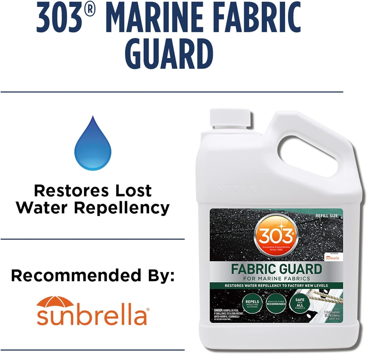 303 Marine Fabric Guard - Safe For All Fabrics, 1 Gallon (30674)
