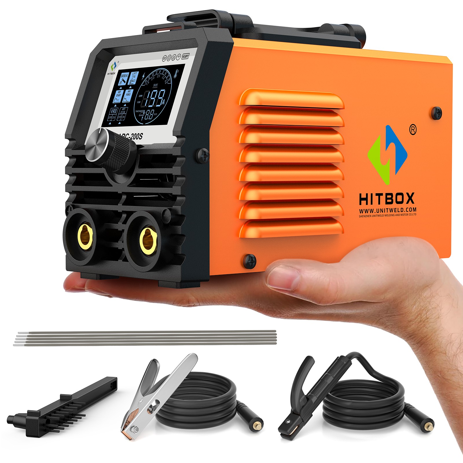 HITBOX 200A Stick Welder 110V ARC MMA Lift TIG 2-in-1 Welding Machine DIY/Gift
