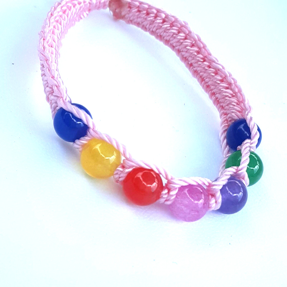 Protection Bracelets 7 Chakras in Pink string