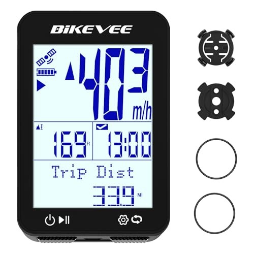 GPS Speedometer & Odometer - Wireless Bike Computer, Black-A【Standard Mount】