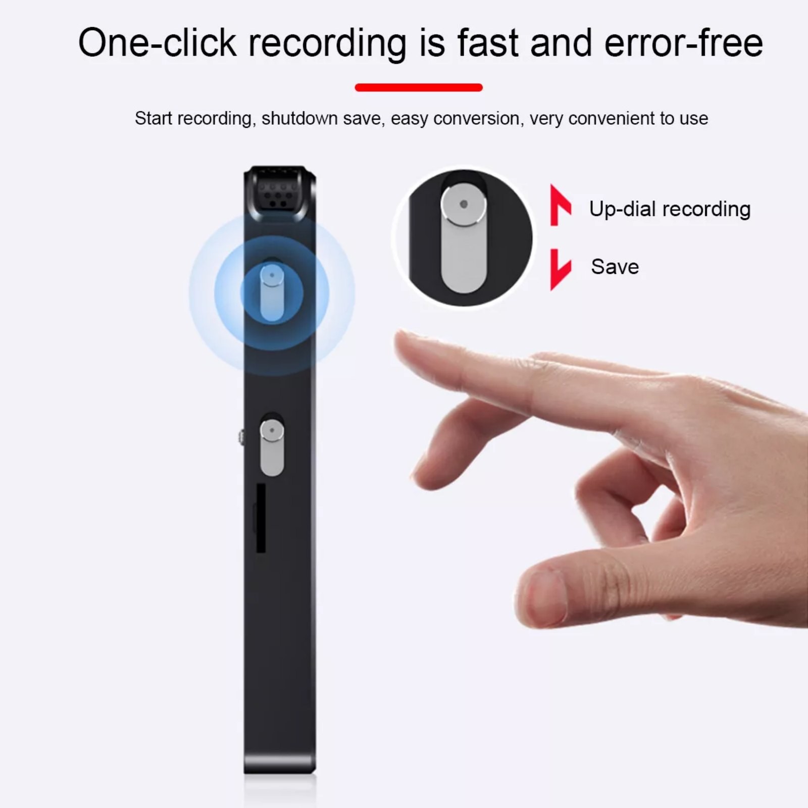 Mini Audio Recorder - HD Voice Activated Recorder with MP3 Playback 77x20mm