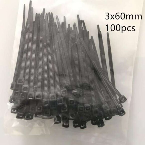 500 Piece Assorted Black Zip Ties