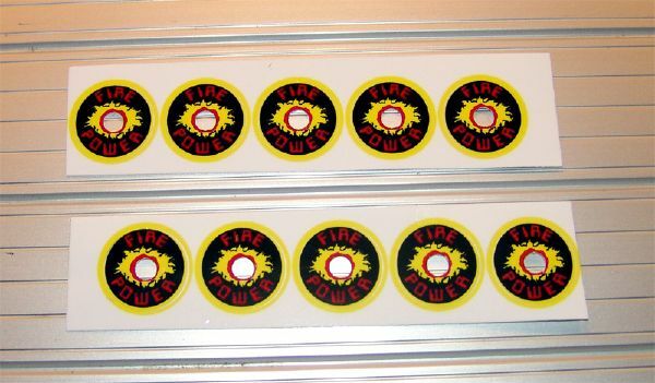 Williams FIREPOWER Pinball Machine Drop Target Decal Set