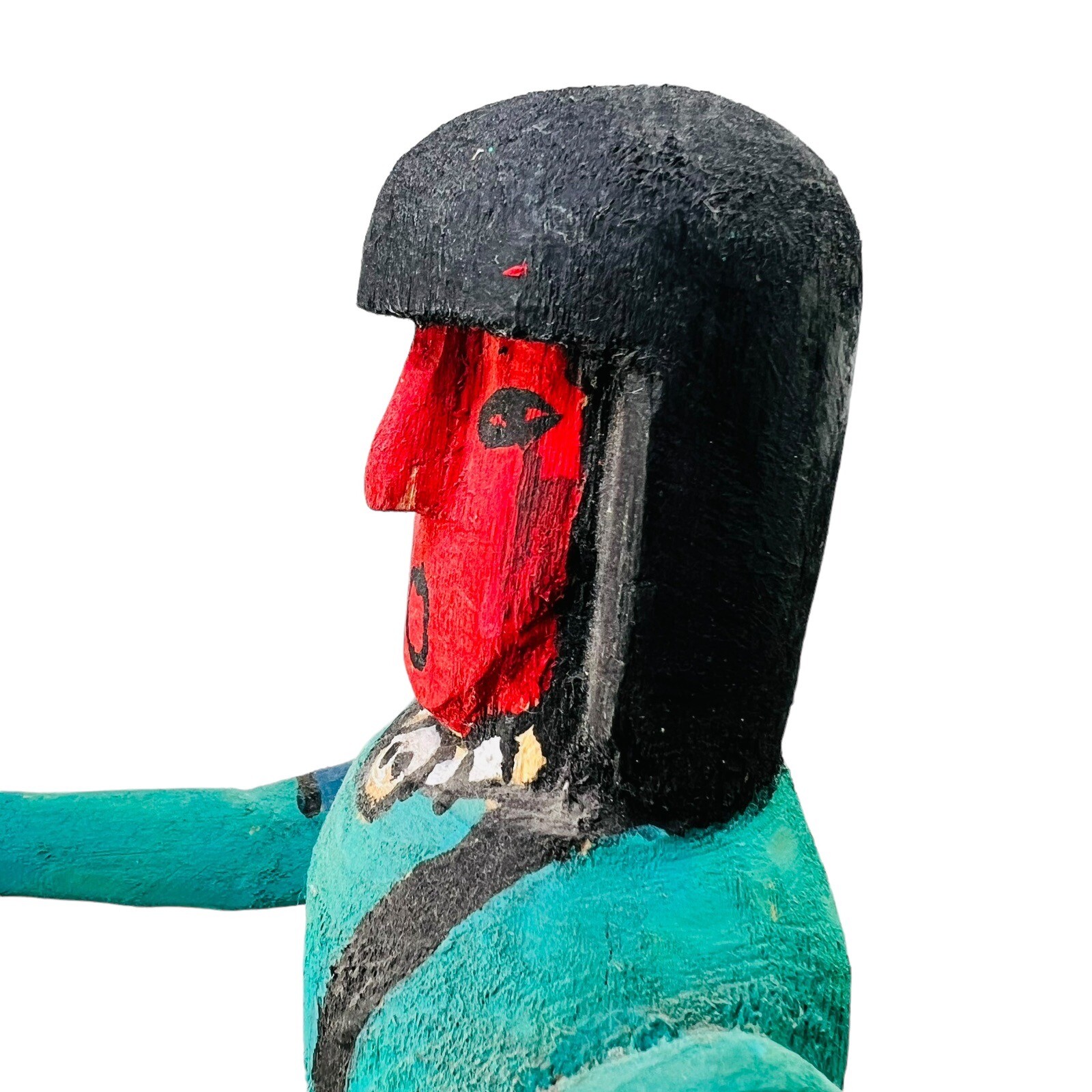 San Juan Pueblo Doll Native American Hand Carved Signed Joe V. Trujillo