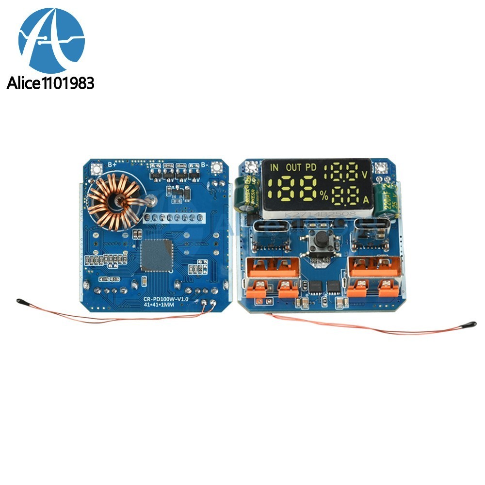 4S PD 100W Bidirectional Fast Charging Module Buck-Boost 20V 5A with Display