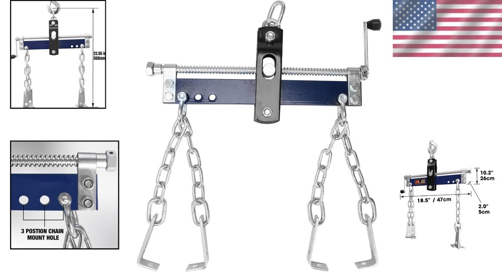 3/4 Ton Adjustable Engine Leveler with 14'' Chains – Reliable Steel Construction