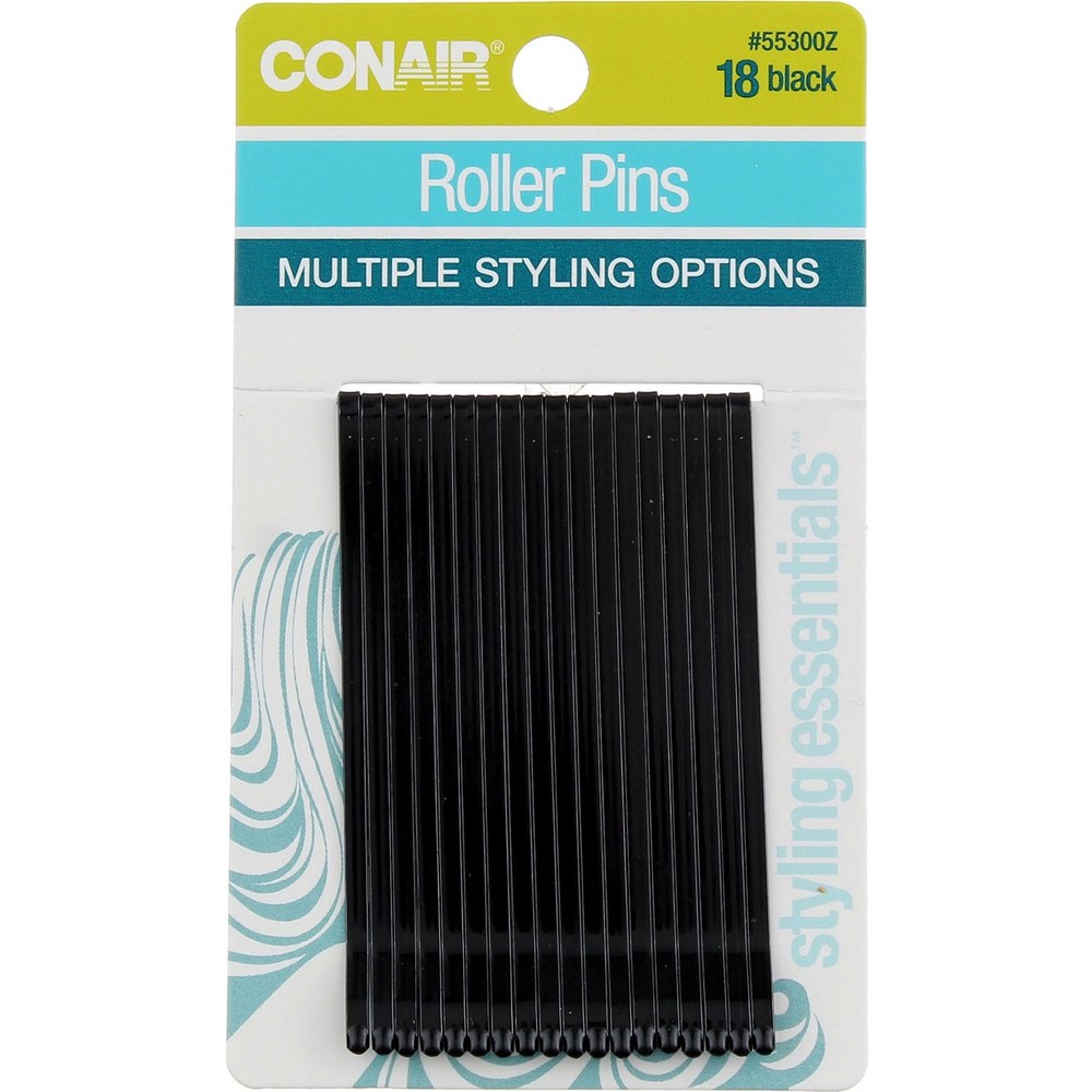 3 Pack Conair Roller Pins, Black, 18 Ct