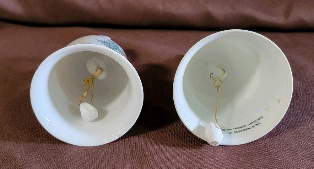 2 Vintage Ceramic Easter Bells