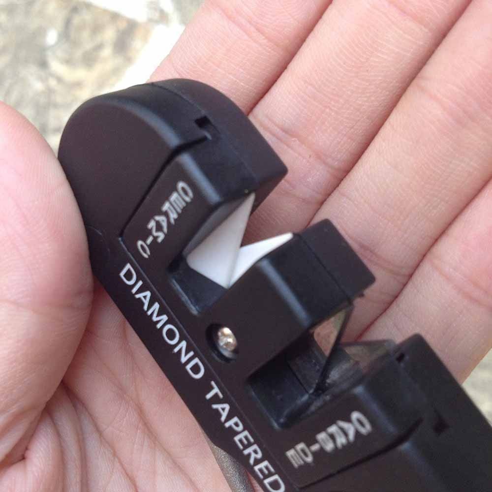 Outdoor Pocket EDC Folding Ceramic Carbide Diamond Tapered Knife Sharpener Fine