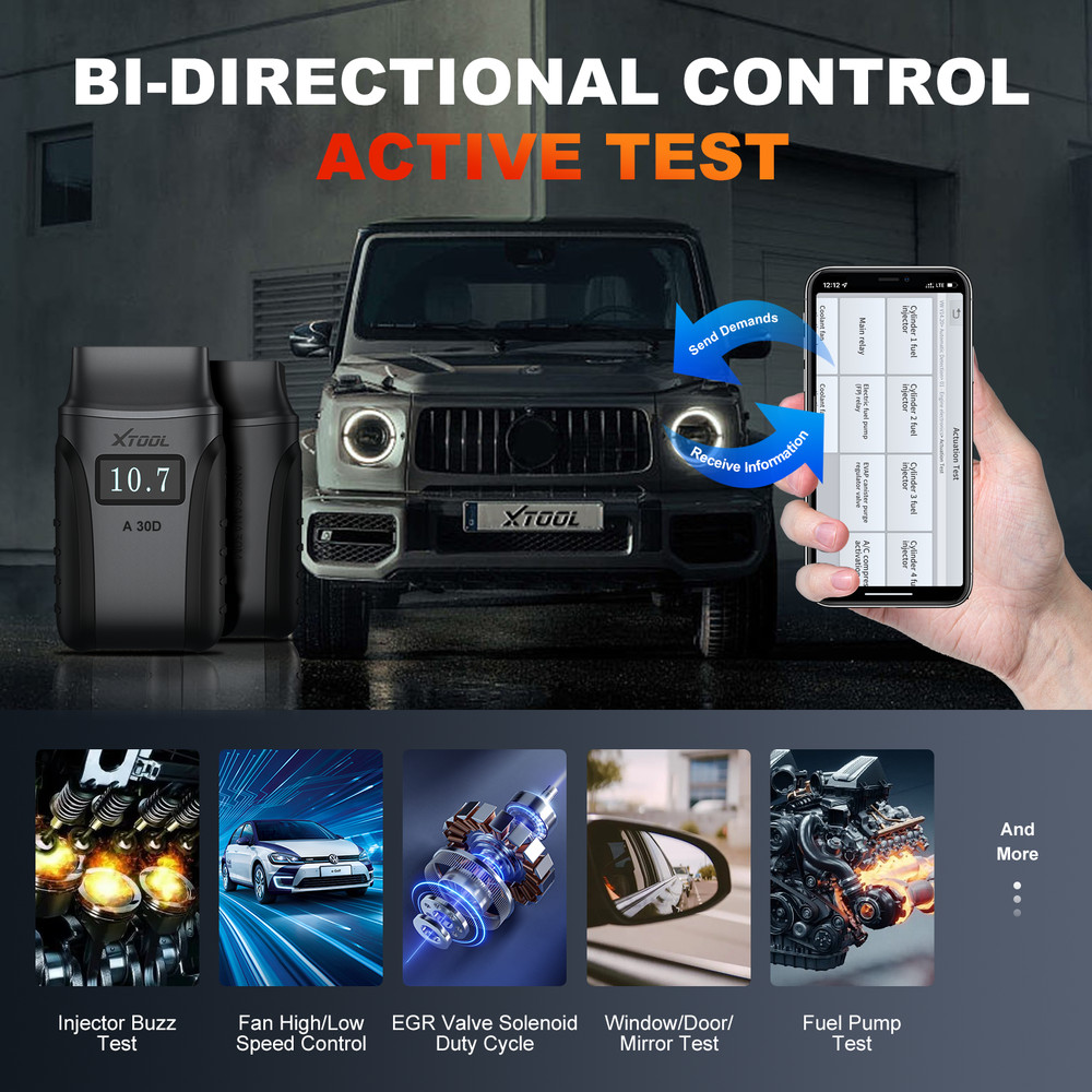 XTOOL 2025 A30D OBD2 Scanner Full System Diagnostic Bi-directional Code Reader