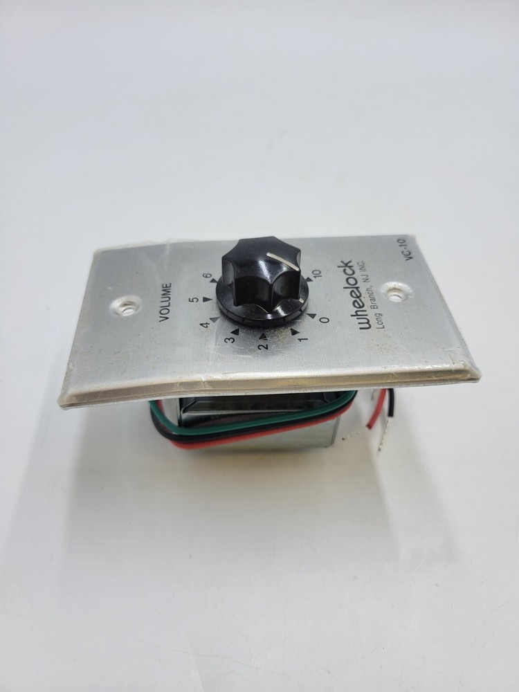 Wheelock VC-10 Volume Control Wall Mount Black Knob 10 Watt for Paging System