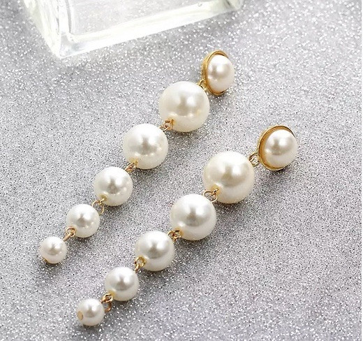 Pearl Clip On Earrings Dangle