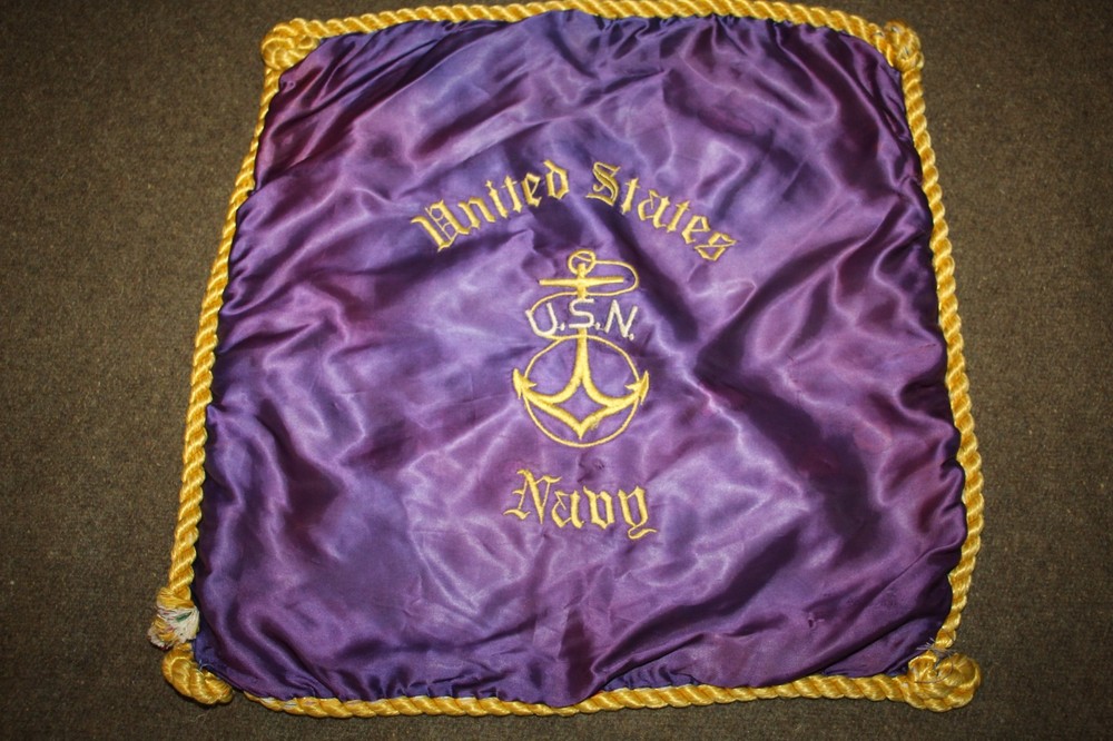 Original WW2 U.S. Navy "USN" Silk Pillow Cover