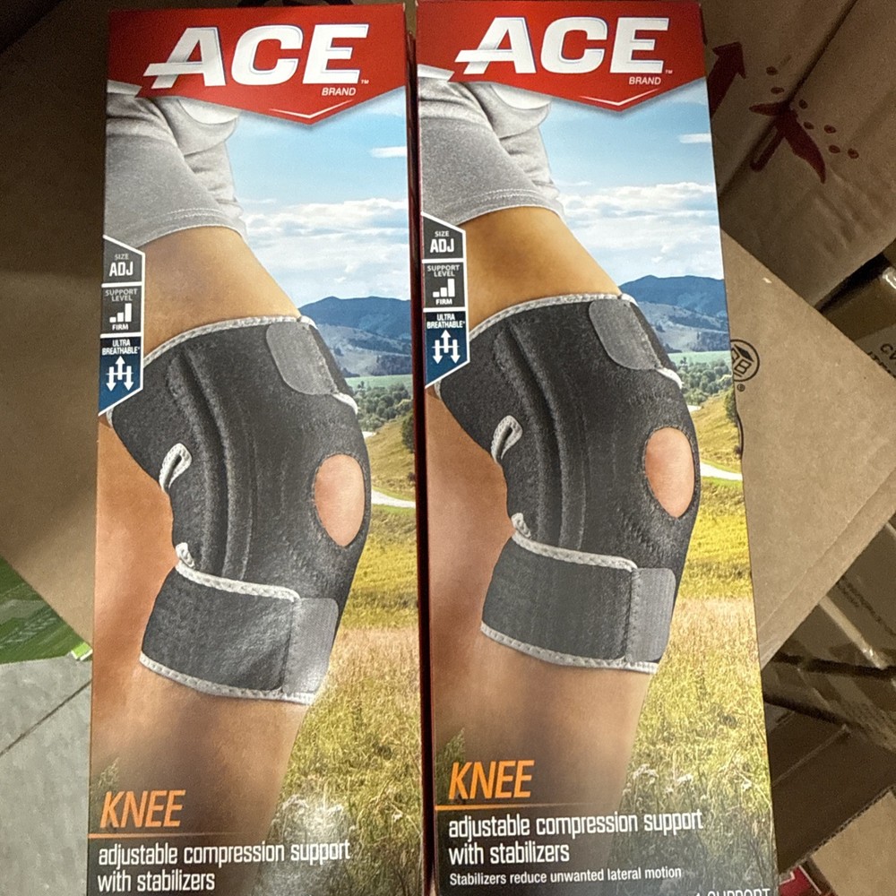 2 Boxes Ace Knee Adjustable Compression Support With Stabilizers