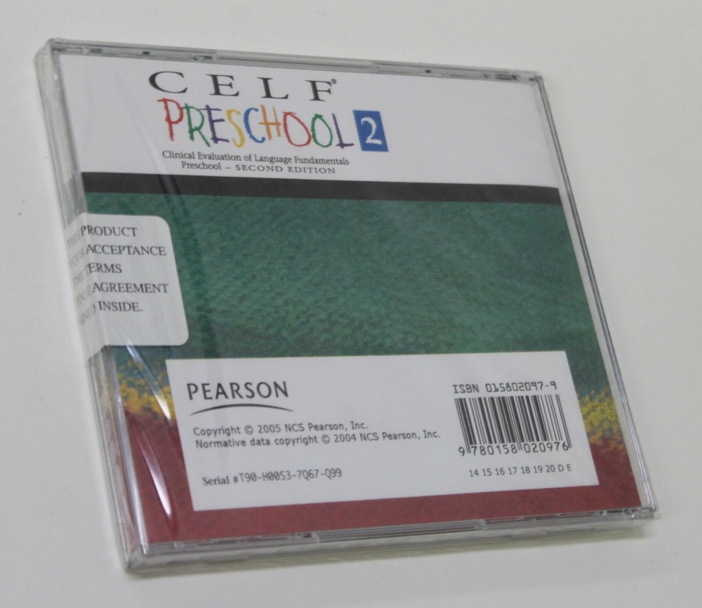CELF Preschool 2 Scoring Assistant Software CD Windows Version 2.0 2005 Pearson