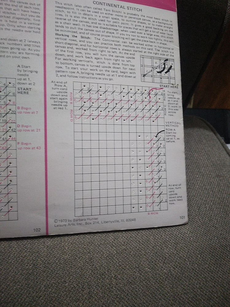 Vintage NEEDLEPOINT BASICS Pattern Booklet Stained Glass Pillow Pattern 1973