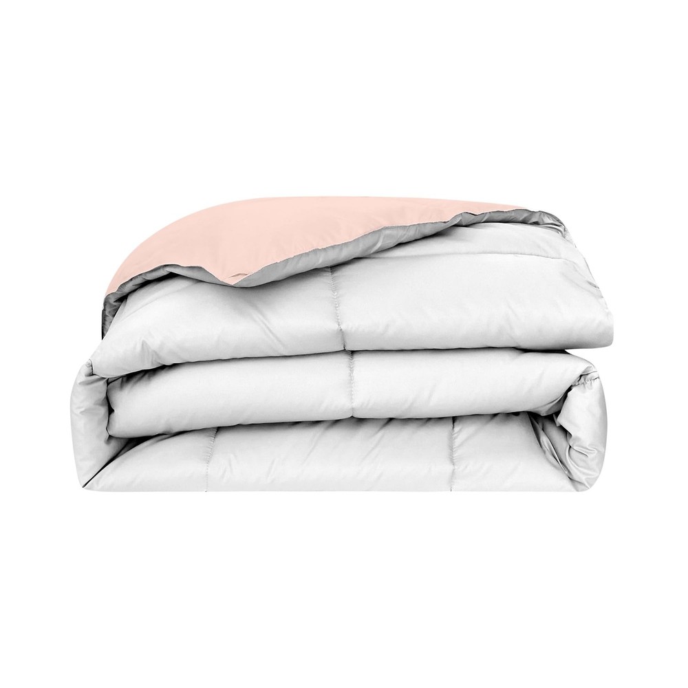 Modern Threads Down Alternative Reversible Comforter Blush/White Twin
