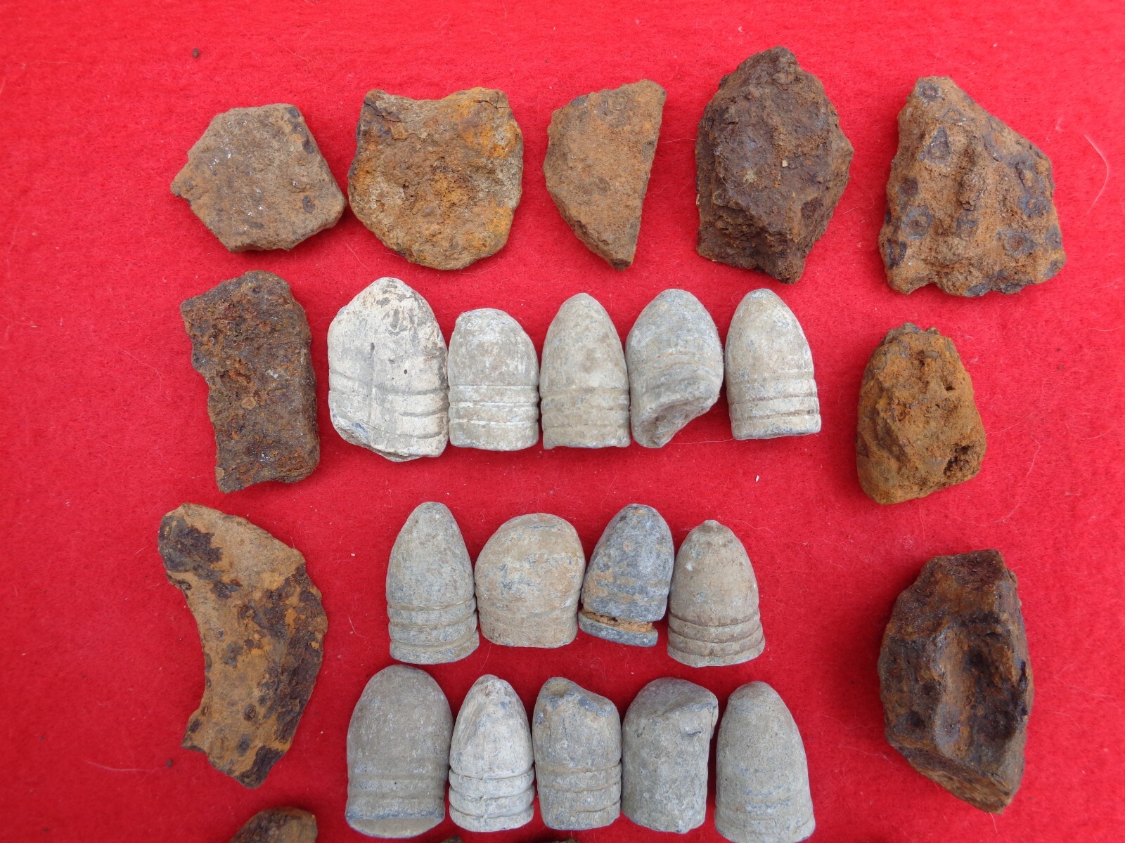 Civil War Exploded Artillery Fragments and Bullets Chattanooga, Tennessee