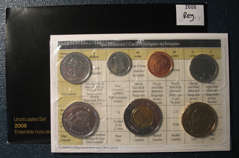Canada 2008 Regular 7-coin Proof Like Set