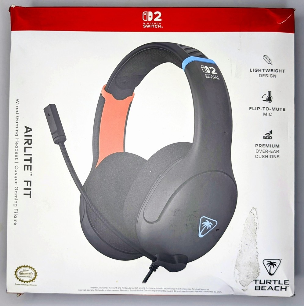 Turtle Beach Nintendo Switch 2 Airlite Fit Wired Headset On-Ear Volume Control