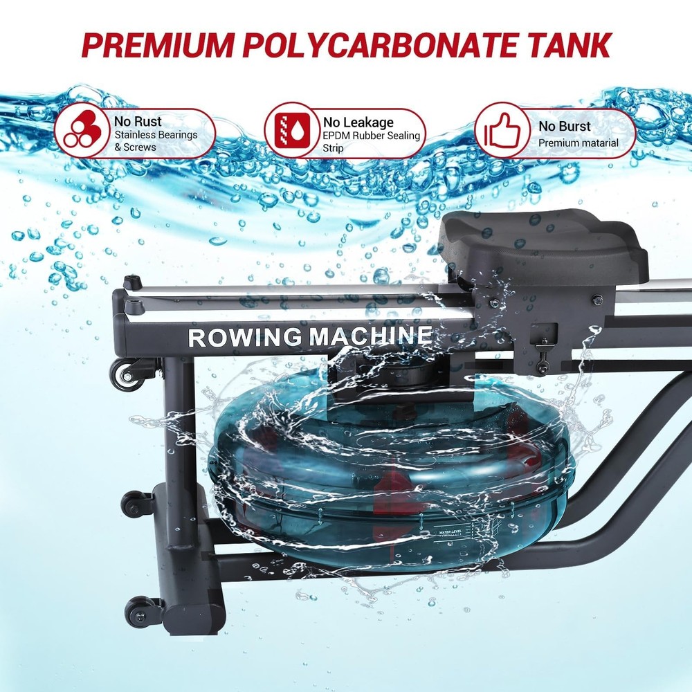 Water Magnetic Rowing Machine ,380 LBS Foldable Rower Machine Full Body Workout