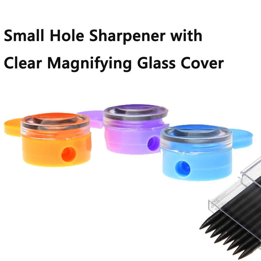 WEKOIL 2.0 Lead Pointer Pencil Sharpener, Mini 2mm Leads Orange+purple+blue