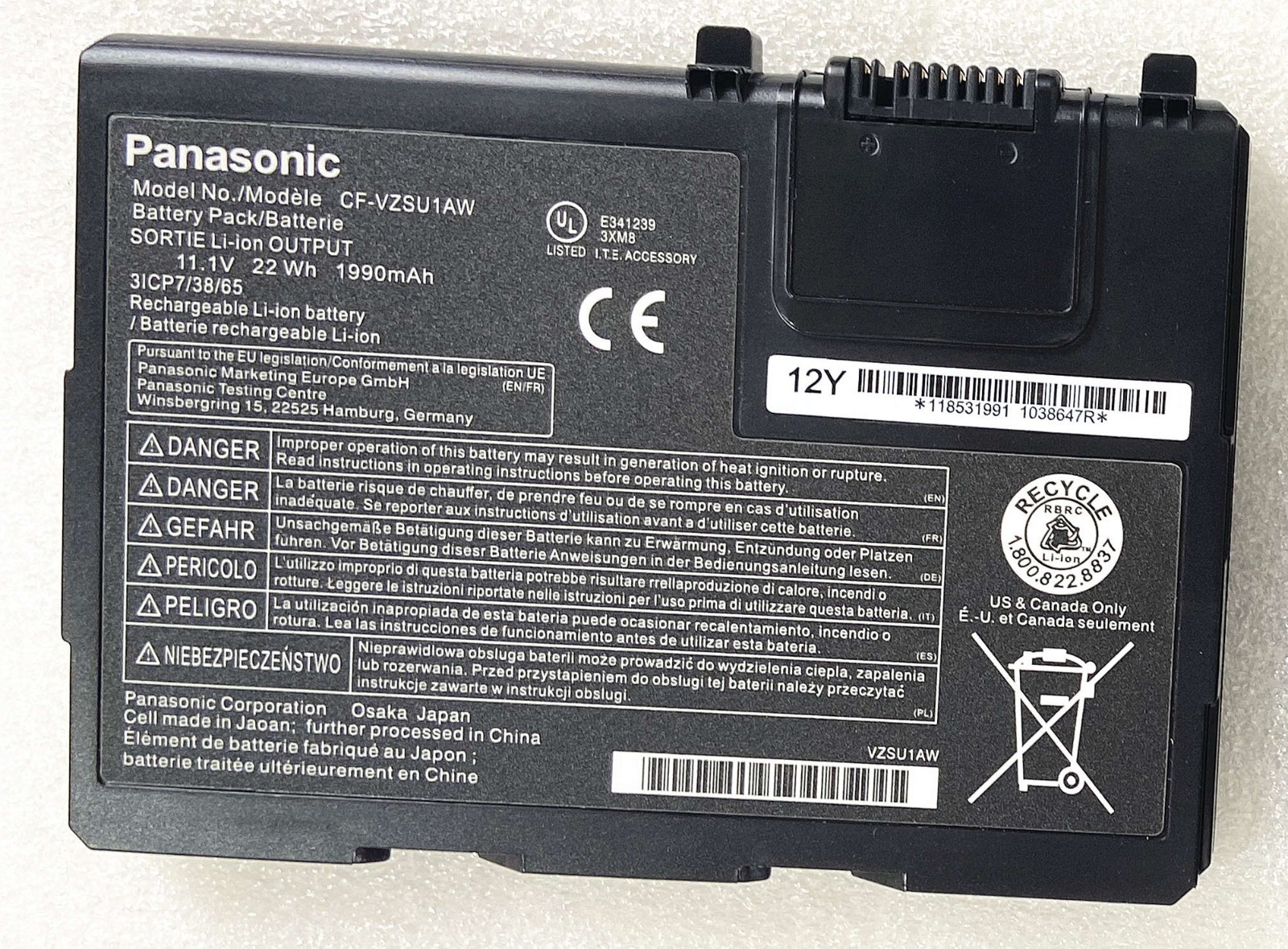 NEW Genuine CF-33 Battery For Panasonic CF-VZSU1AW Standard CF33 Toughbook US