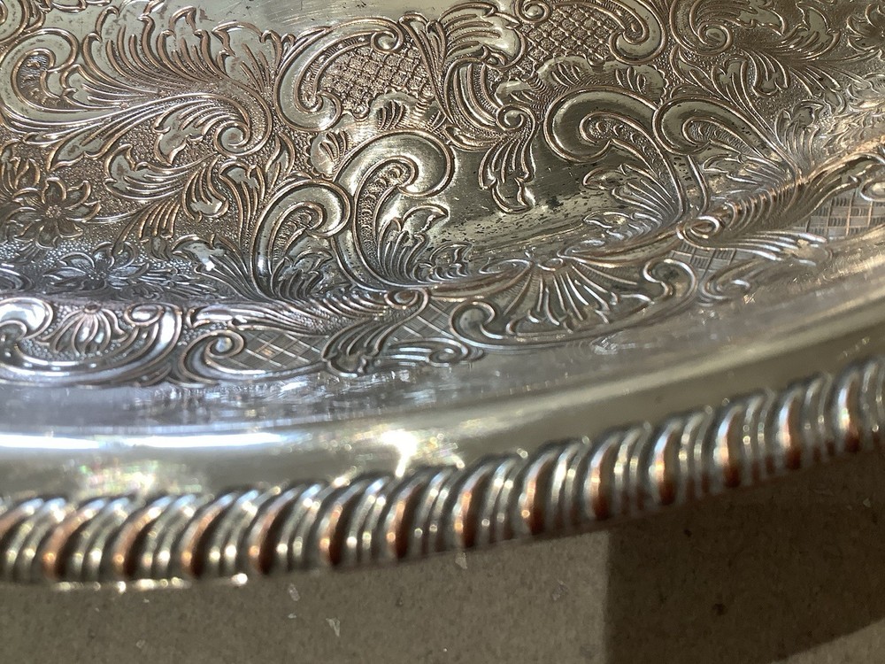 Georgian Style Serving Dish Silver Plate on Copper.