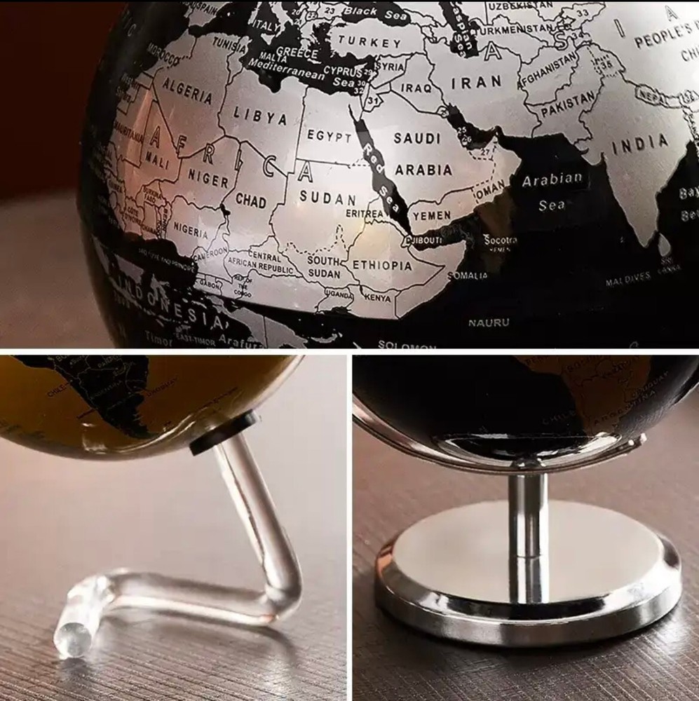 5.5'' World Map Globe On Metal Base Tabletop Rotating Earth Globe Educational