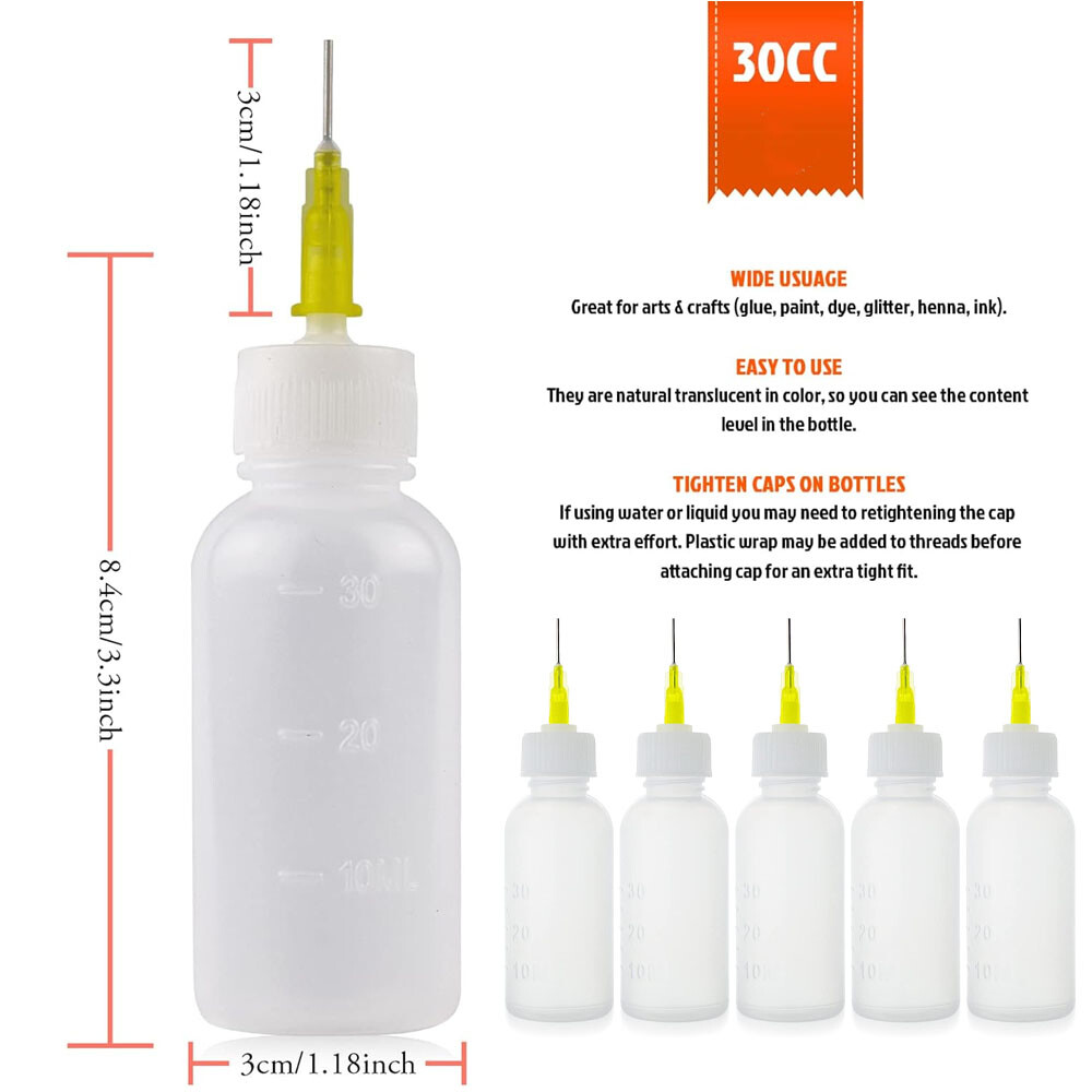 10Pack 30ml Precision Applicator Bottles,10Pcs Needle Tip Squeeze Bottle Squeeze