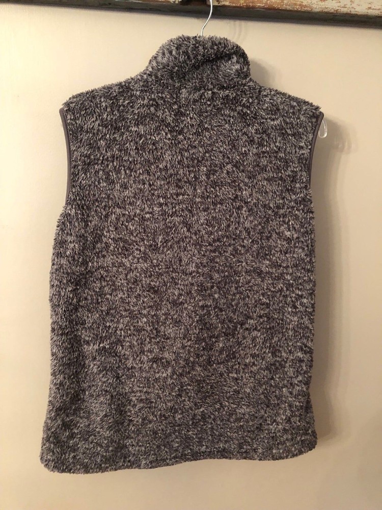 MAKARTHY SIZE LARGE GRAY SHERPA ZIP FRONT VEST