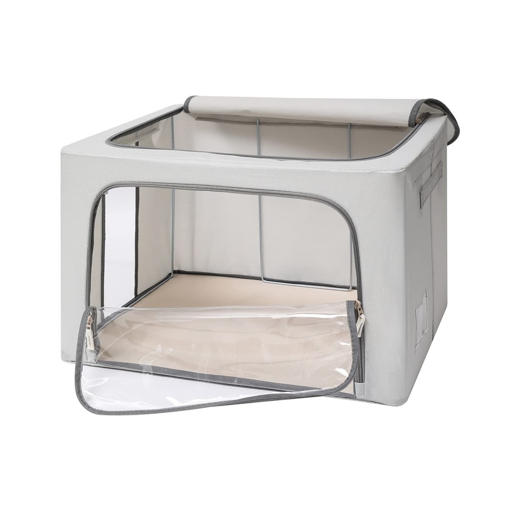 3Pack Frame Storage - Clothes Storage Bin Bags Oxford Fabric Foldable Stackab...