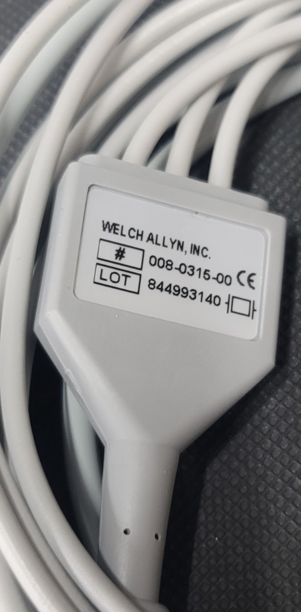 Welch Allyn ECG Cable 3 Leads Snap AHA Compatible