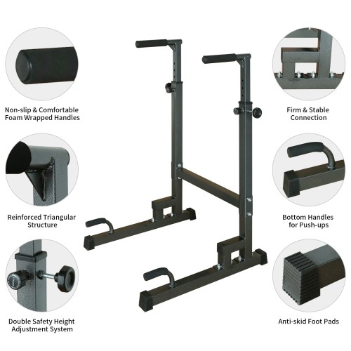 Power Tower Dip Station, Adjustable Height, Heavy Duty, Multi-Function Home Gym