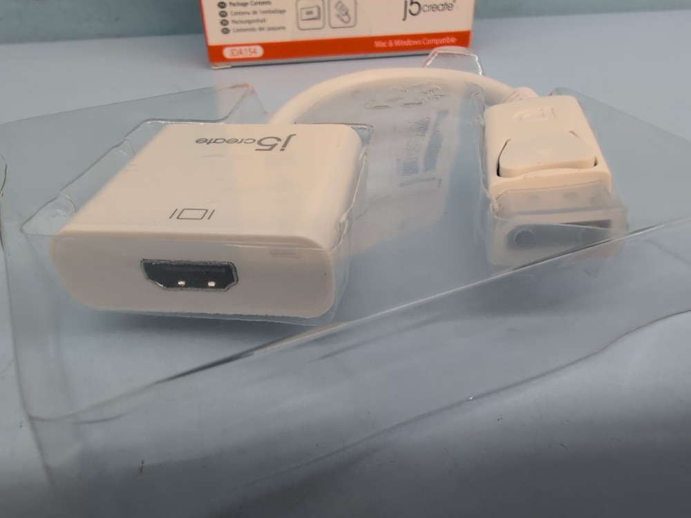 J5 Create Display Port to HDMI Adapter Cable White Jda154