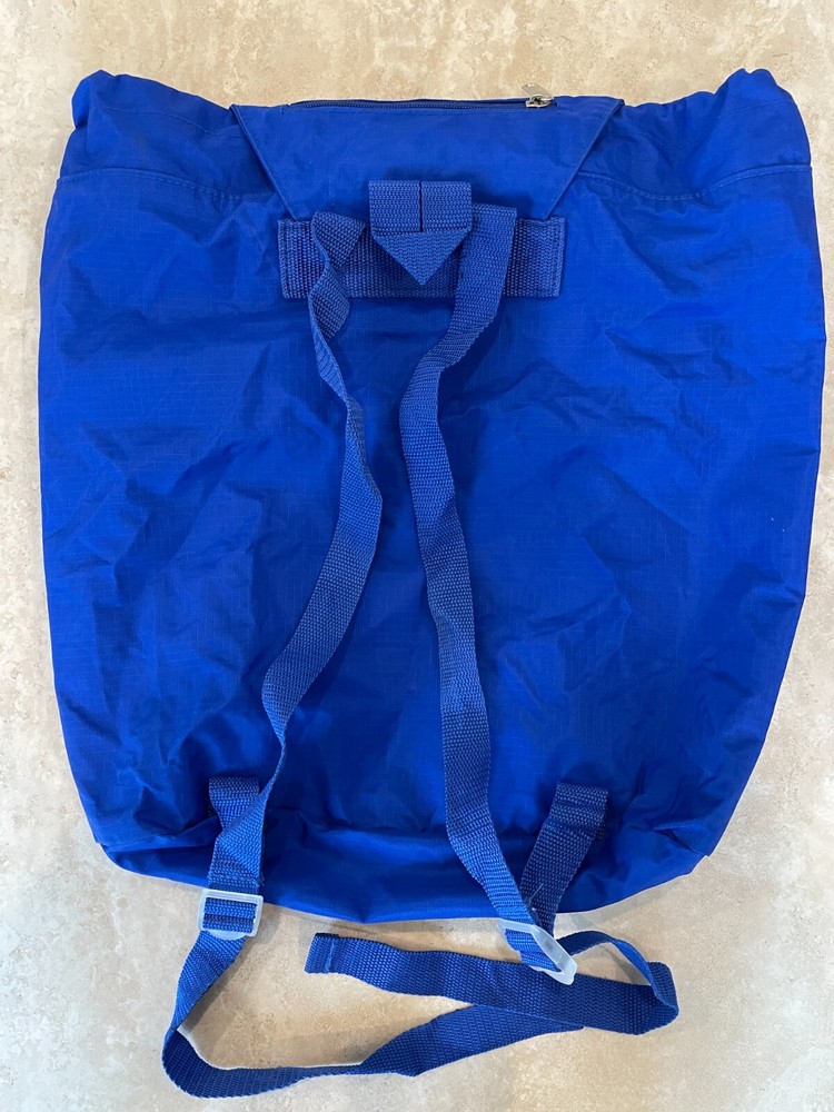Blue Foldable Convertible Backpack/Pouch in One