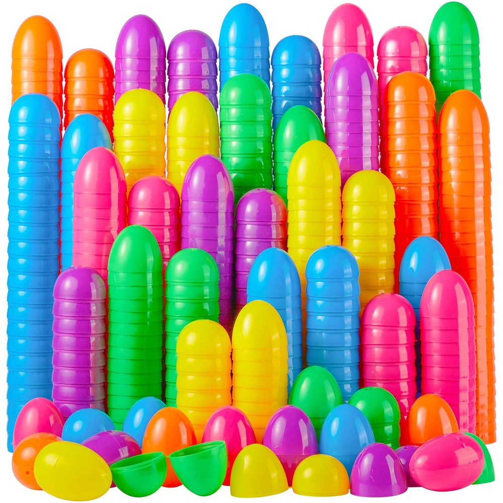 JOYIN 200 PCS 2.3" Easter Eggs, Empty Plastic Eggs 200Pack, Multicolor