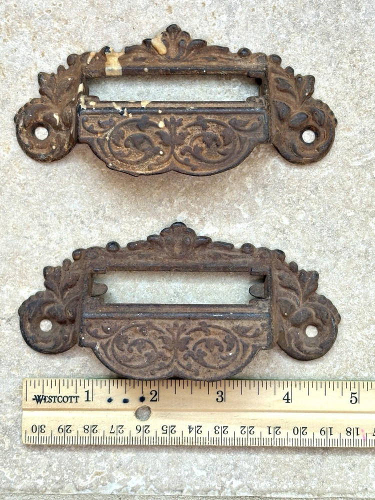 Antique Cast Iron Drawer Pulls Set of 2