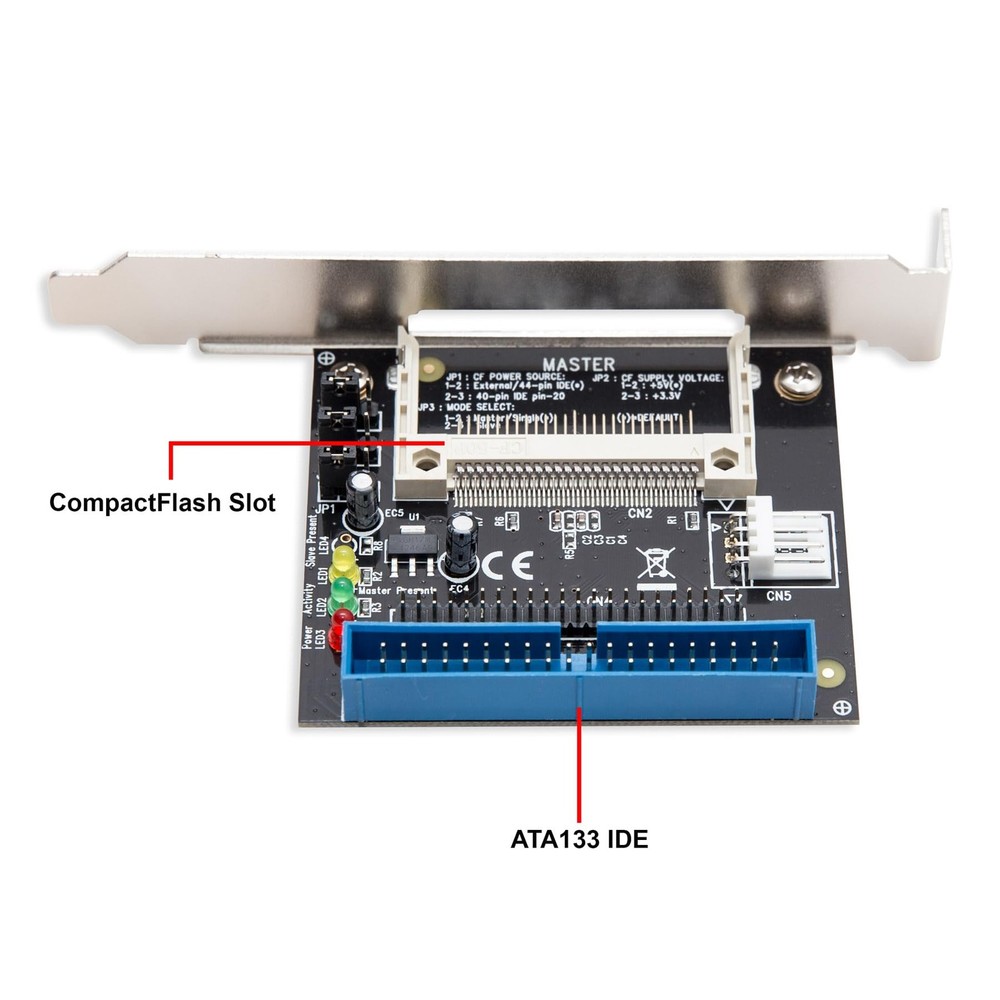 IDE to CF Adapter, with Bracket Black