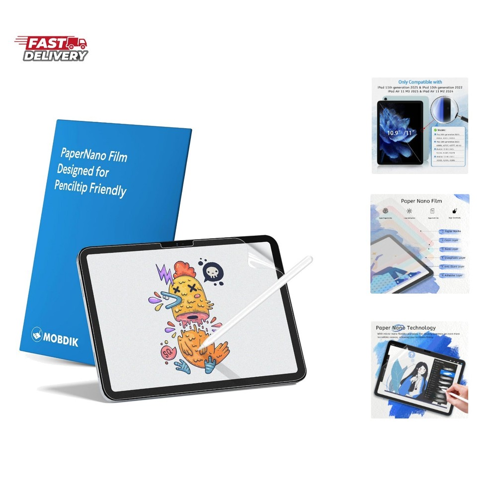 2 Pack Paperfeel Screen Protector Compatible with iPad A16 11th / 10th Genera...