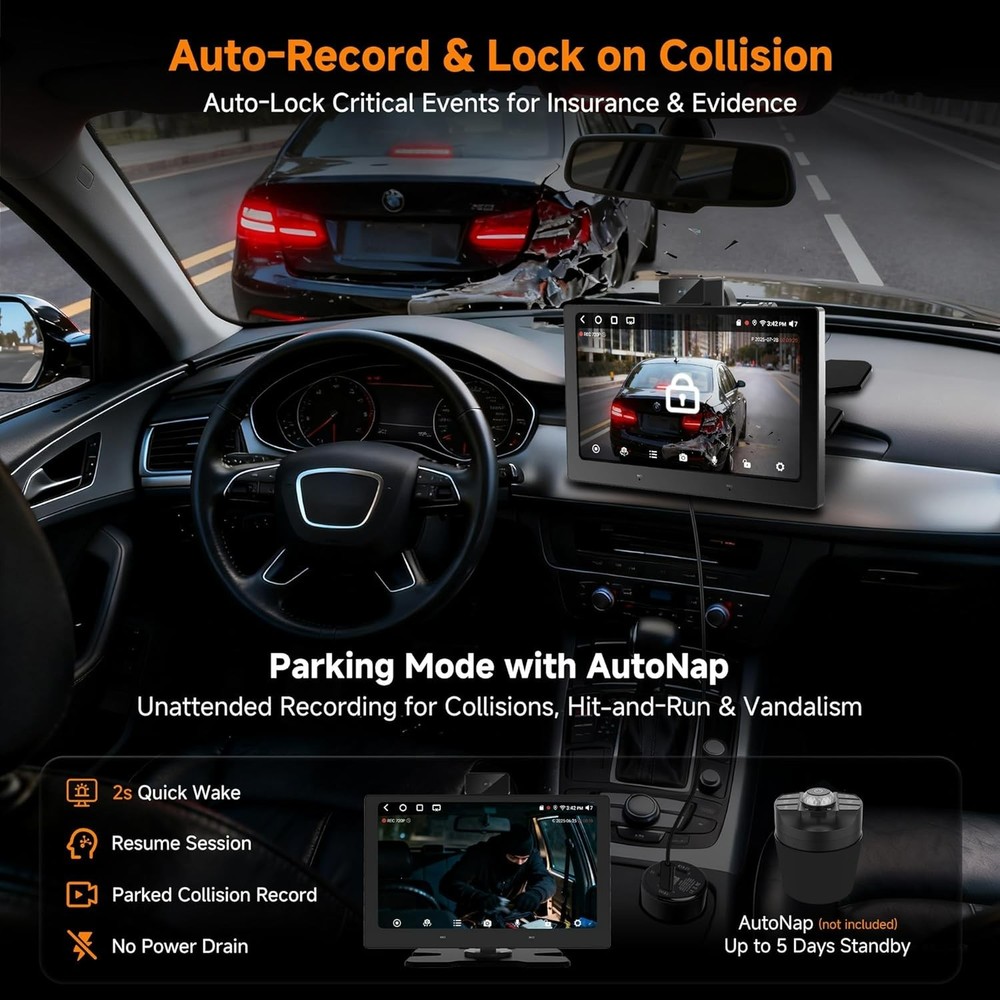 P6 9" PREMIUM CarPlay/Android Auto Touchscreen, DashCam, Bluetooth, GPS