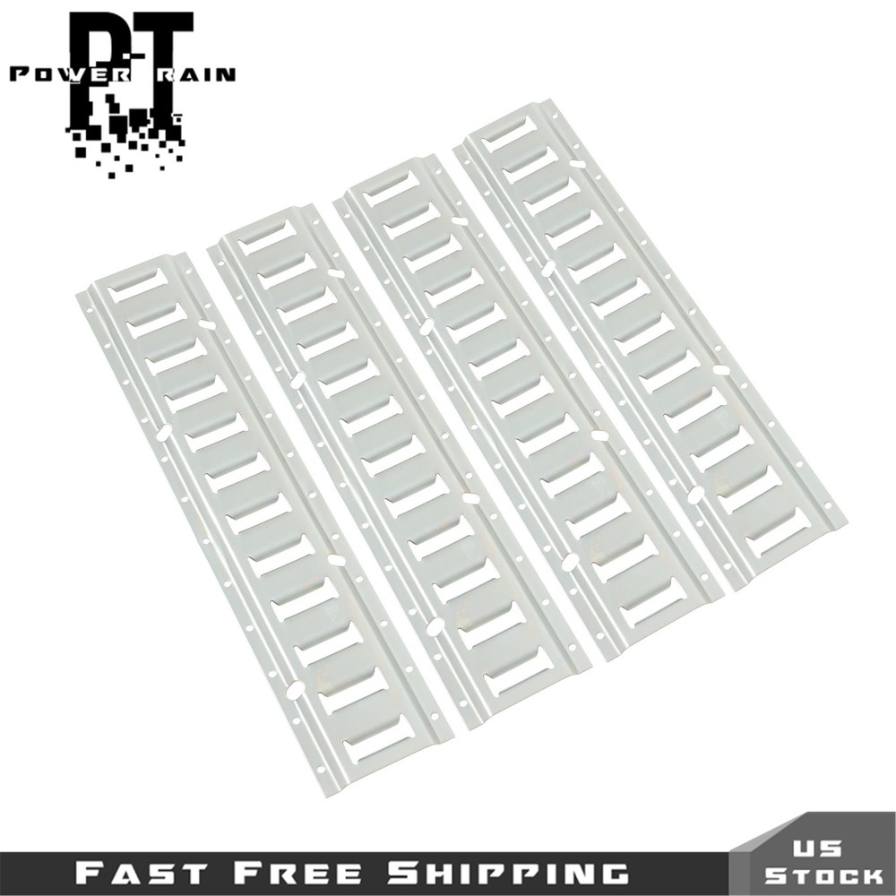4 Pack 2' E Track Tie Down Rail Kit Silver Rail Enclosed Cargo Trailer