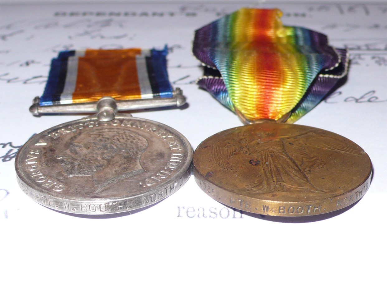 WWI BWM & VM PAIR TO NORTHUMBERLAND FUSILIERS - MISSING PRESUMED DEAD MARCH 1918
