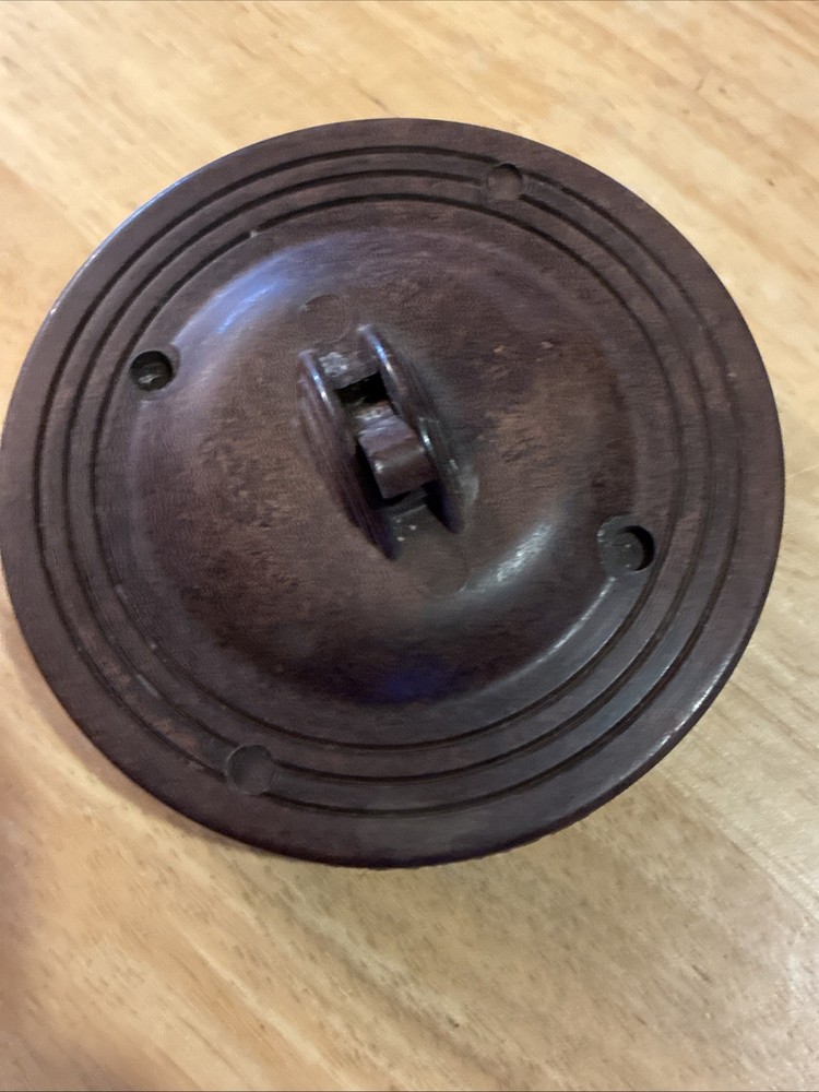 Vintage Circular Toggle Light Switch Bakelite 4" Brown