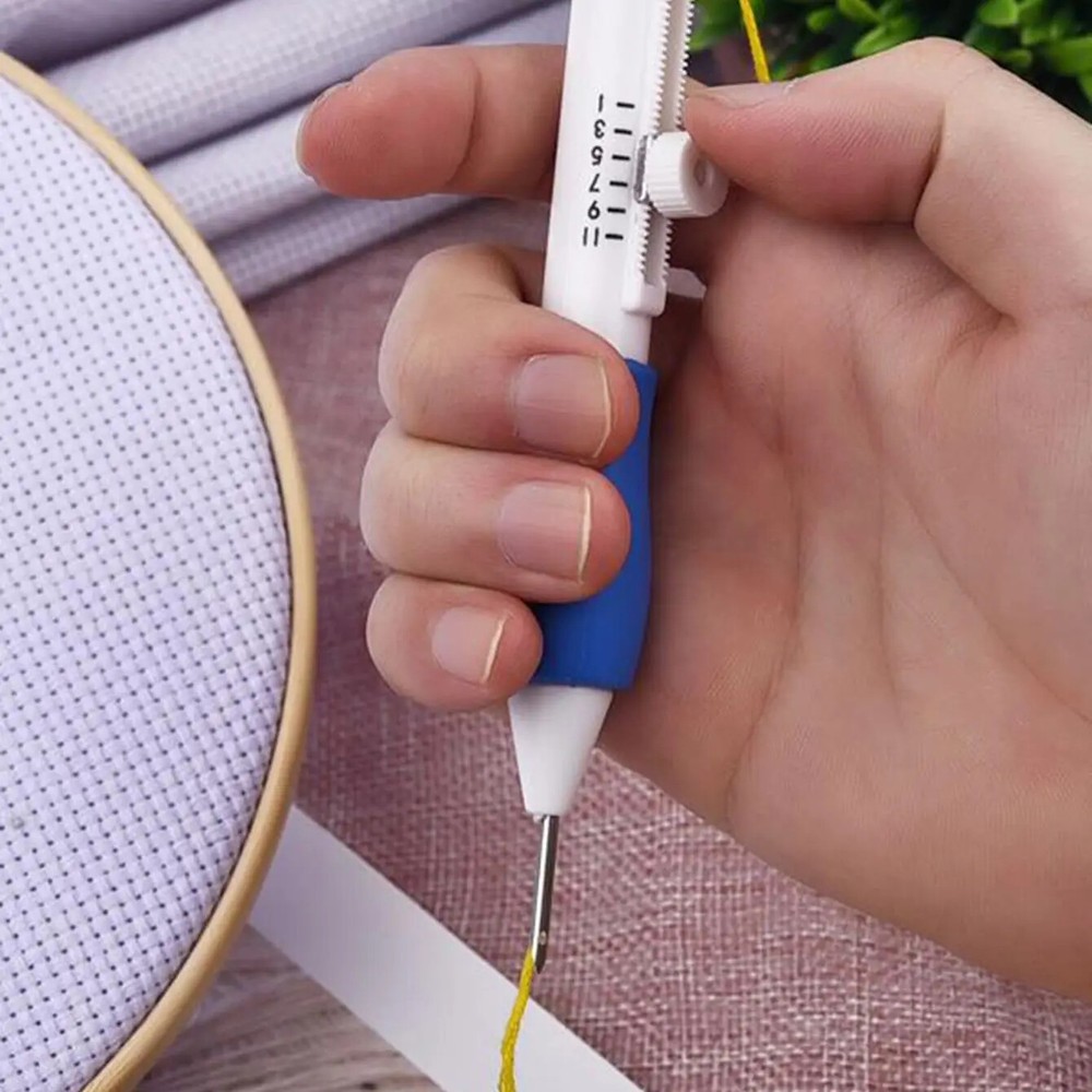 1 Set Magic Embroidery Pen Pratical Abs Plastic Diy Interchangeable Punch Needle