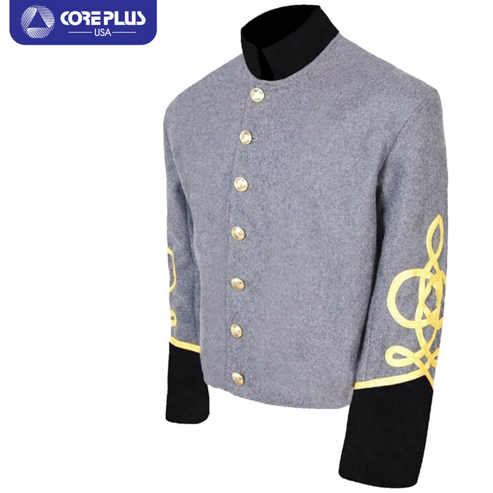 Civil War General's Wool Shell Jacket - 4 Gold Braid, Single Front Design