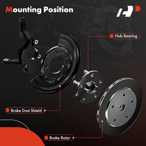 Front Driver and Passenger Side Brake Dust Shields Compatible with Dodge