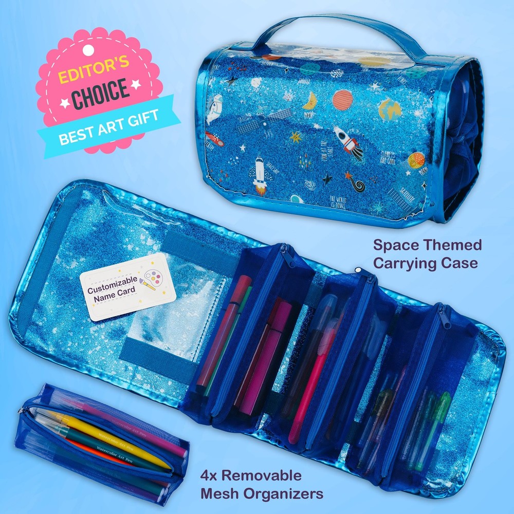 Creative Art Coloring Set (Outer Space), Includes Travel Bag, Assorted Washab...